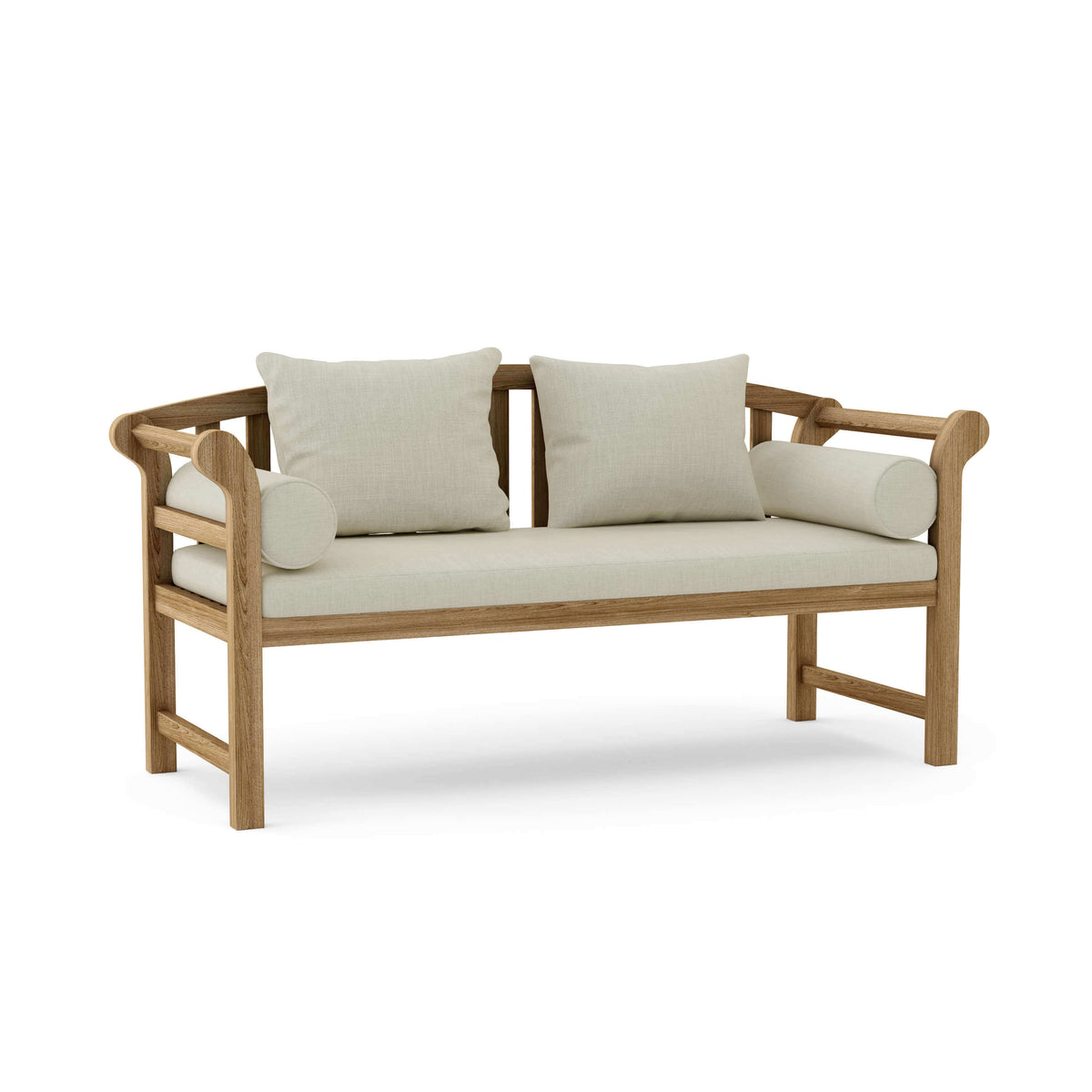 Sunbrella Canvas Natural Cushion Color Option for Anderson Teak Brisbane Deep Seating Bench