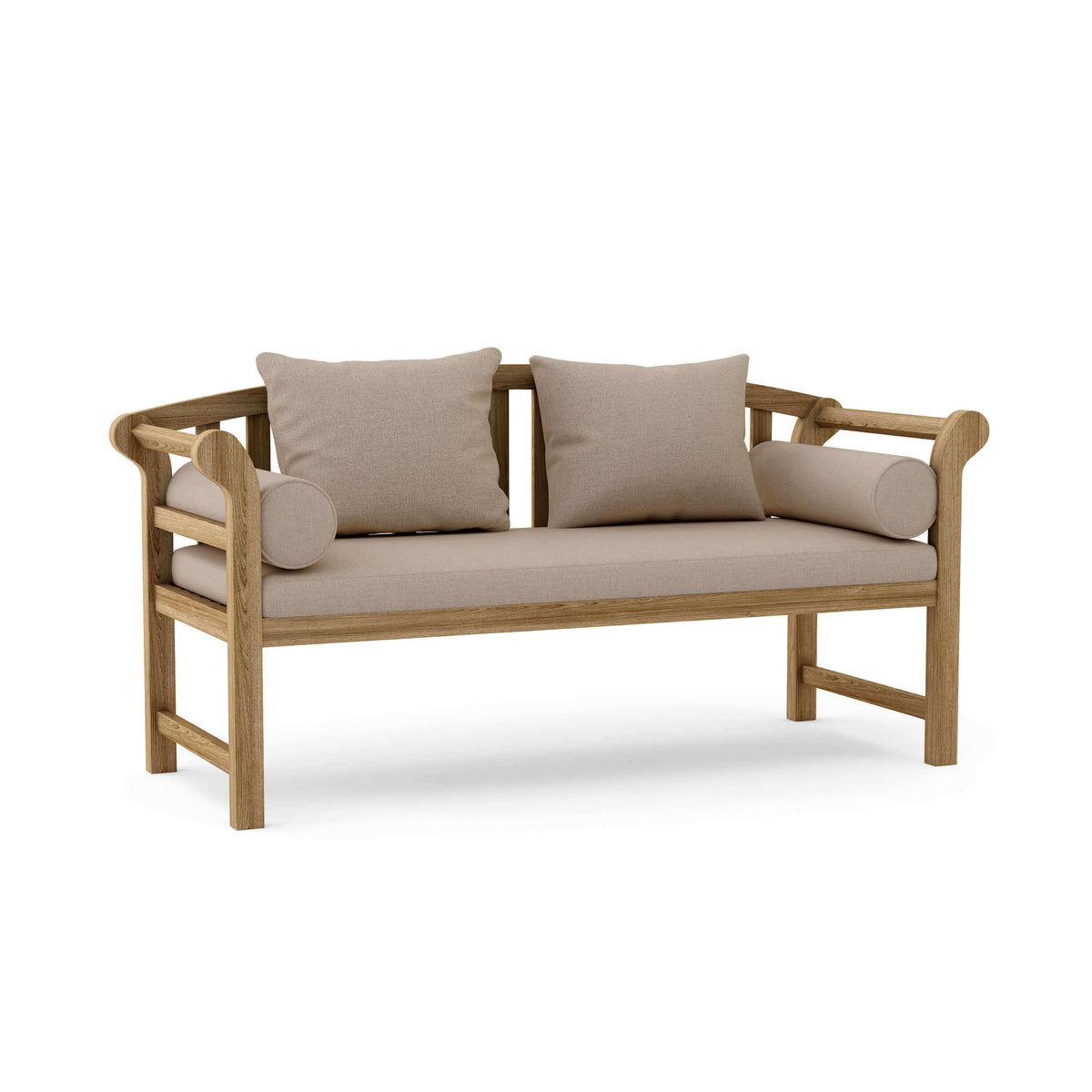Sunbrella Cast Ash Cushion Color Option for Anderson Teak Brisbane Deep Seating Bench