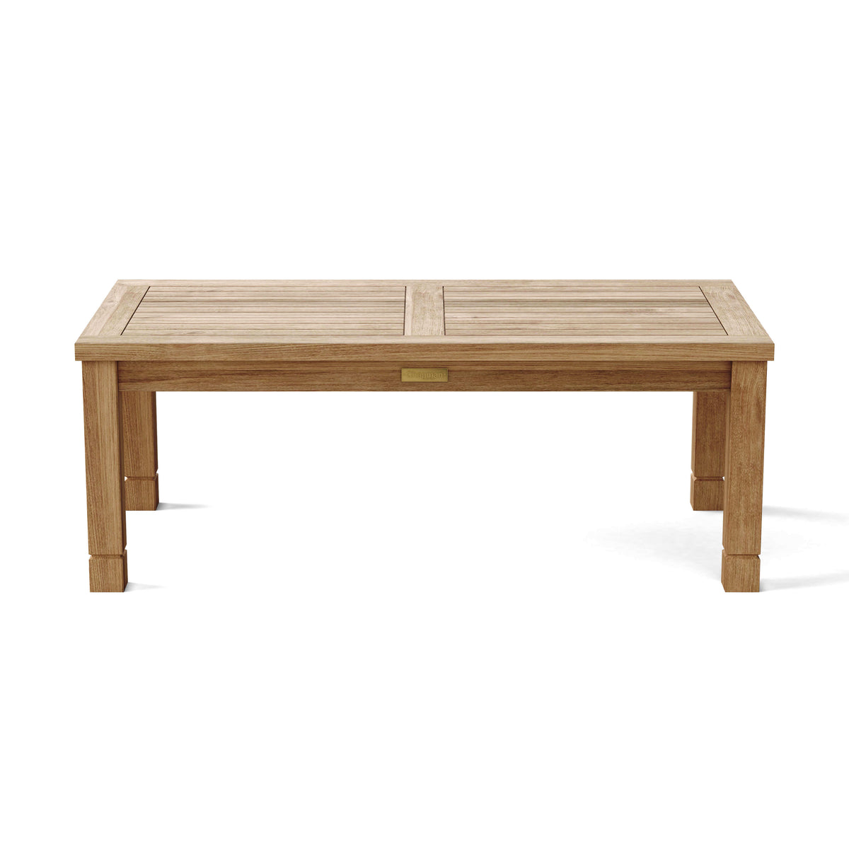 Anderson Teak Southbay Rectangular Outdoor Coffee Table Detail with Teak Tabletop Joinery and Frame Build