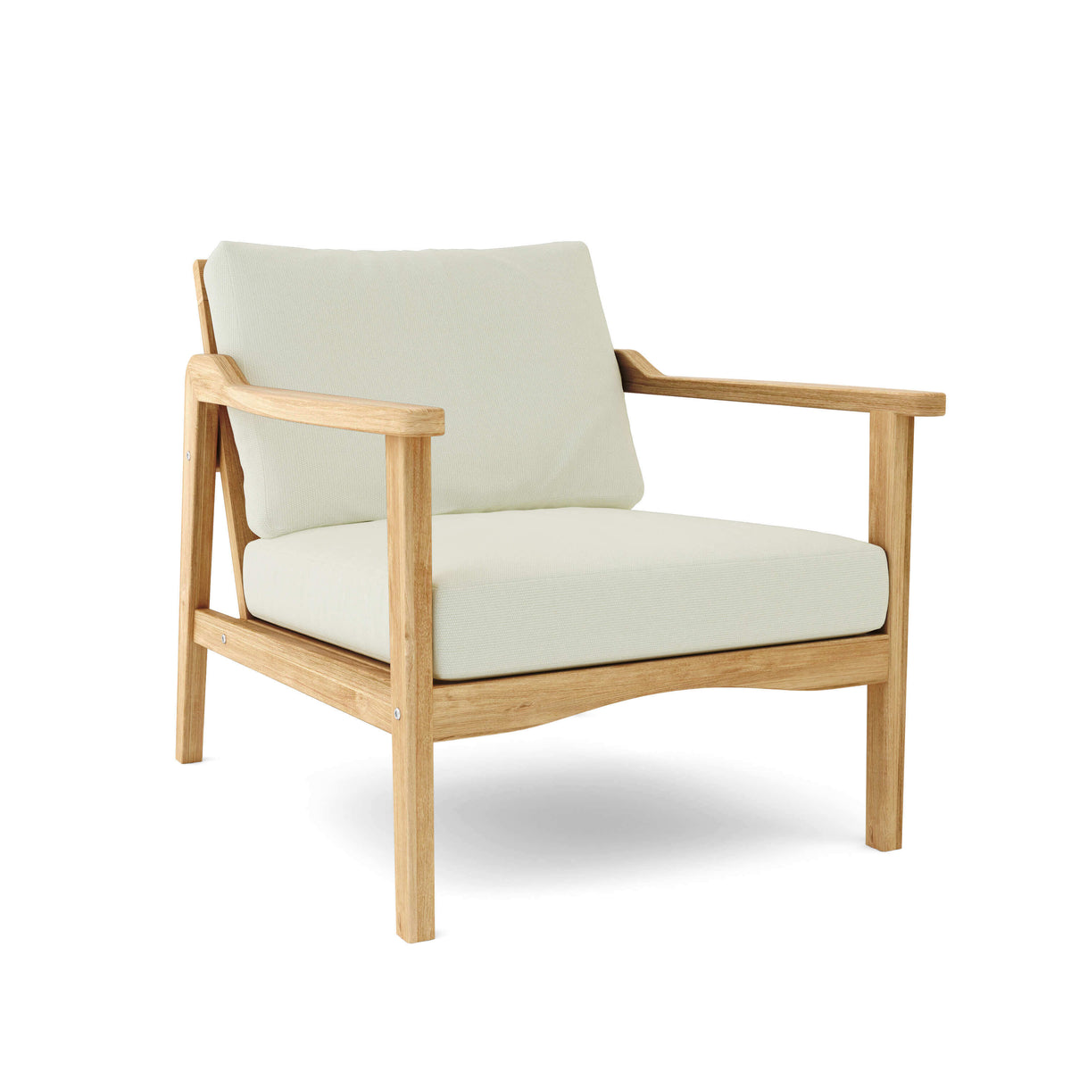 Sunbrella Canvas Natural Cushion Color Option for Anderson Teak Amalfi Deep Seating Armchair