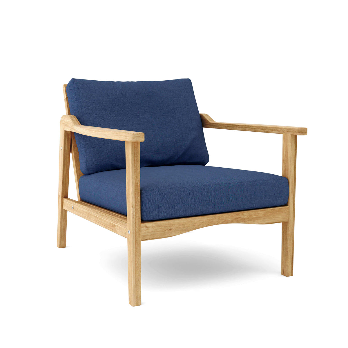 Sunbrella Canvas Navy Cushion Color Option for Anderson Teak Amalfi Deep Seating Armchair