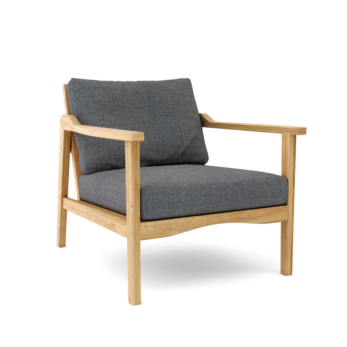 Sunbrella Cast Charcoal Cushion Color Option for Anderson Teak Amalfi Deep Seating Armchair