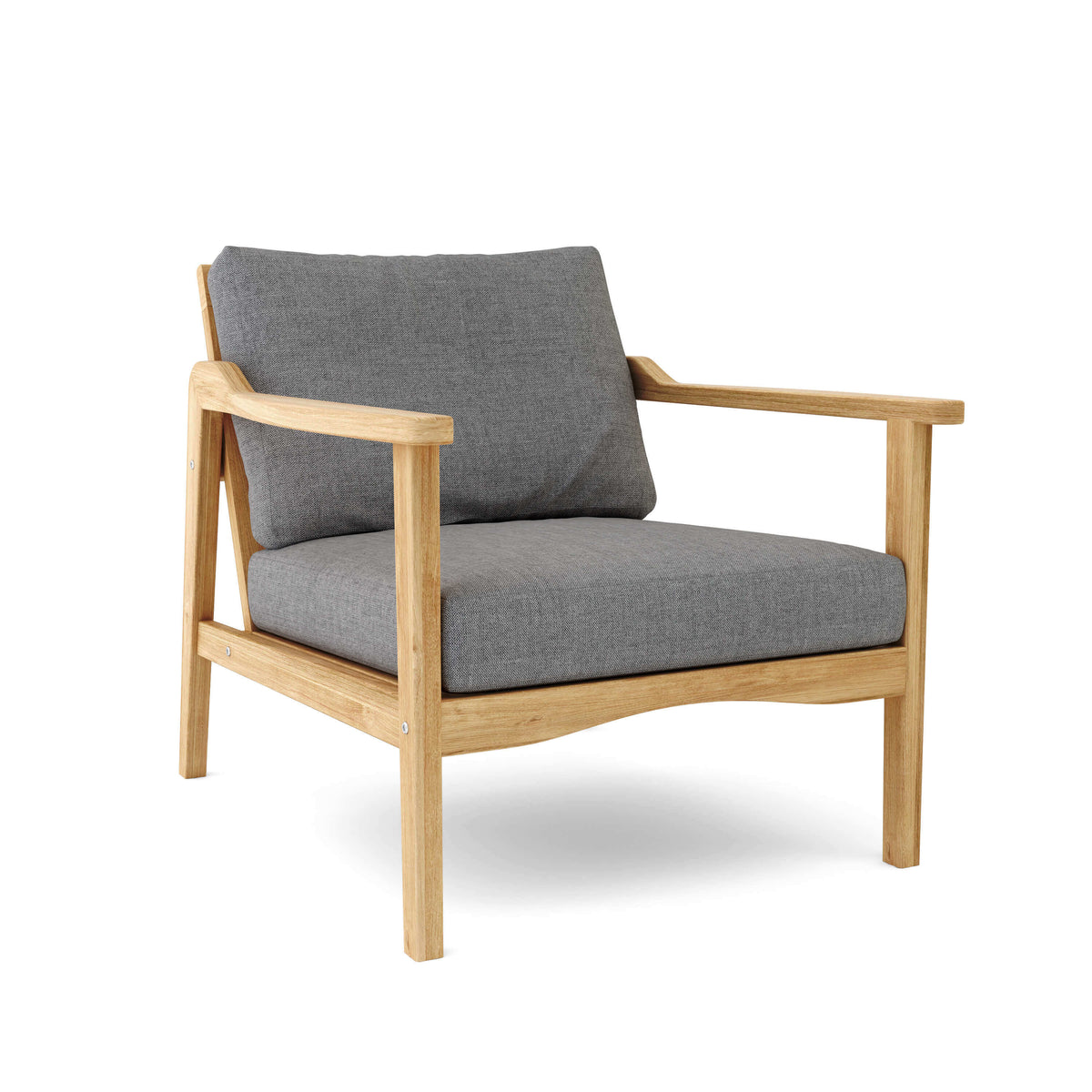 Sunbrella Cast Slate Cushion Color Option for Anderson Teak Amalfi Deep Seating Armchair