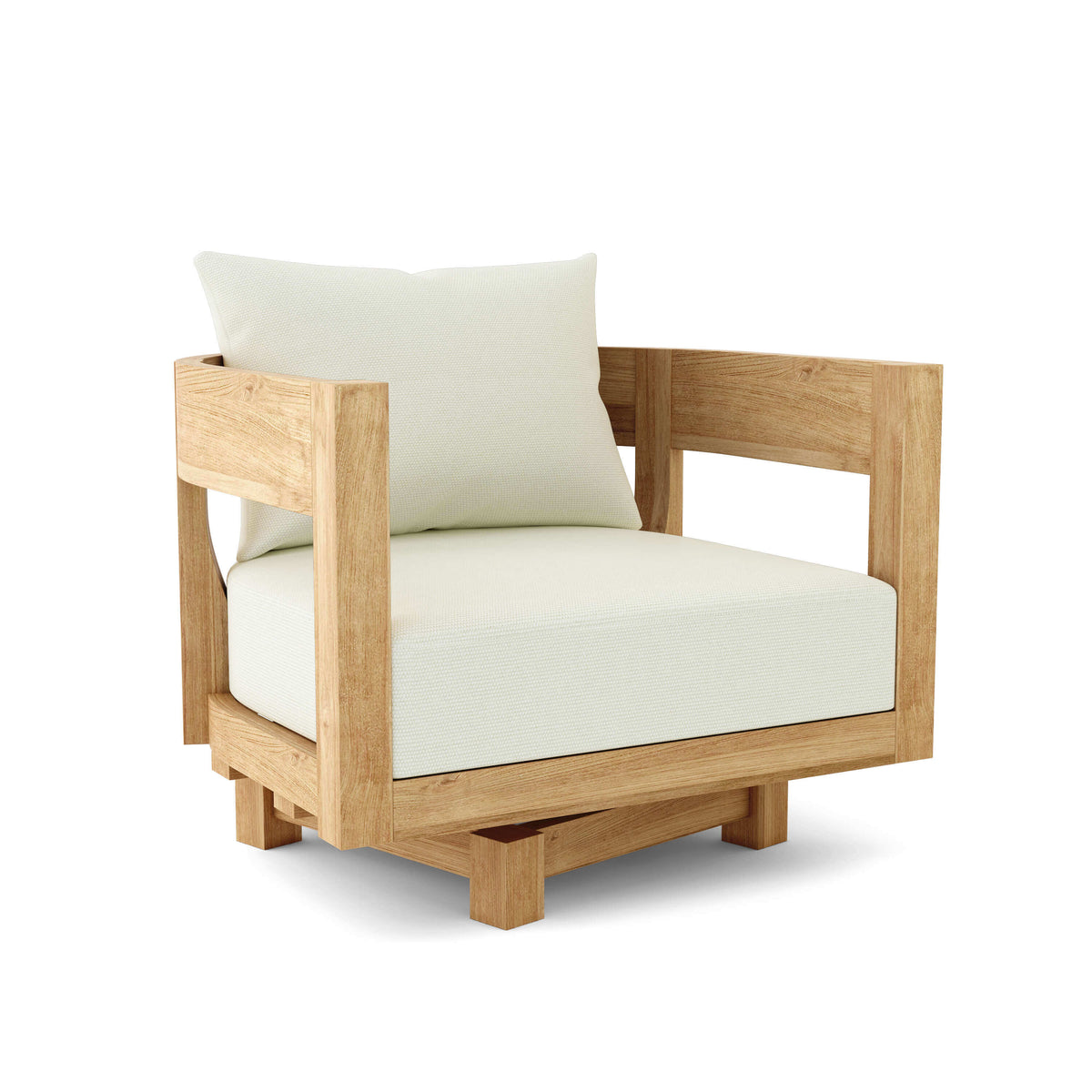 Sunbrella Canvas Natural Cushion Color Option for Anderson Teak Coronado Deep Seating Swivel Armchair