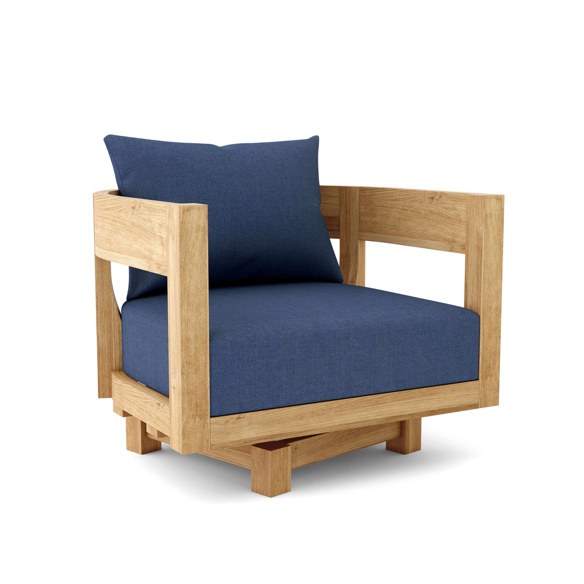 Sunbrella Canvas Navy Cushion Color Option for Anderson Teak Coronado Deep Seating Swivel Armchair