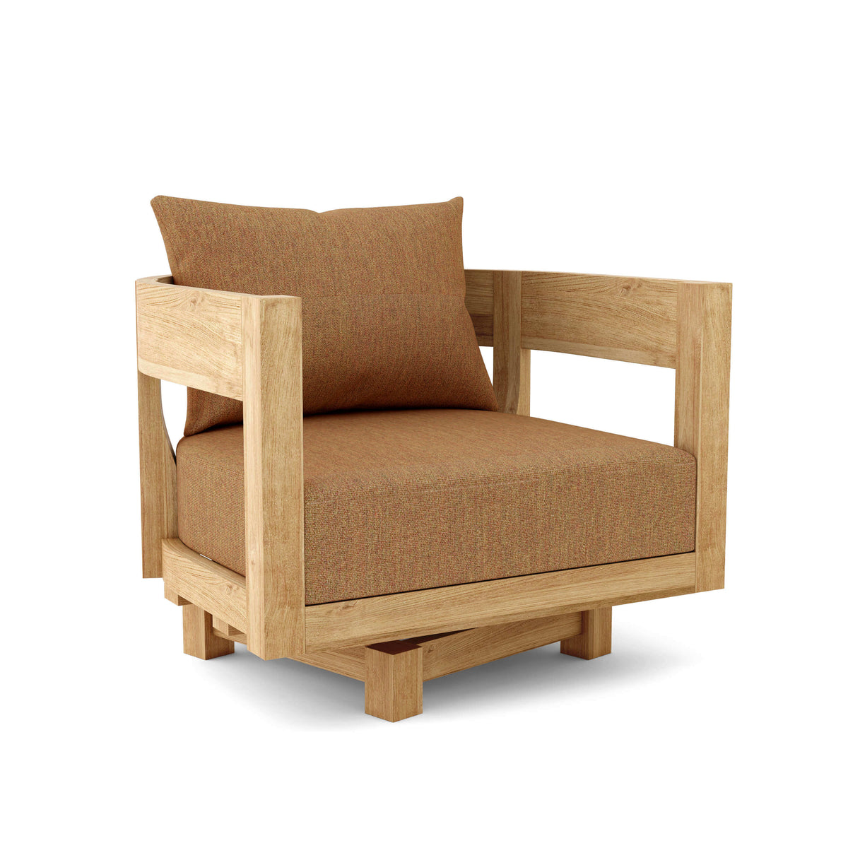 Sunbrella Canvas Teak Cushion Color Option for Anderson Teak Coronado Deep Seating Swivel Armchair