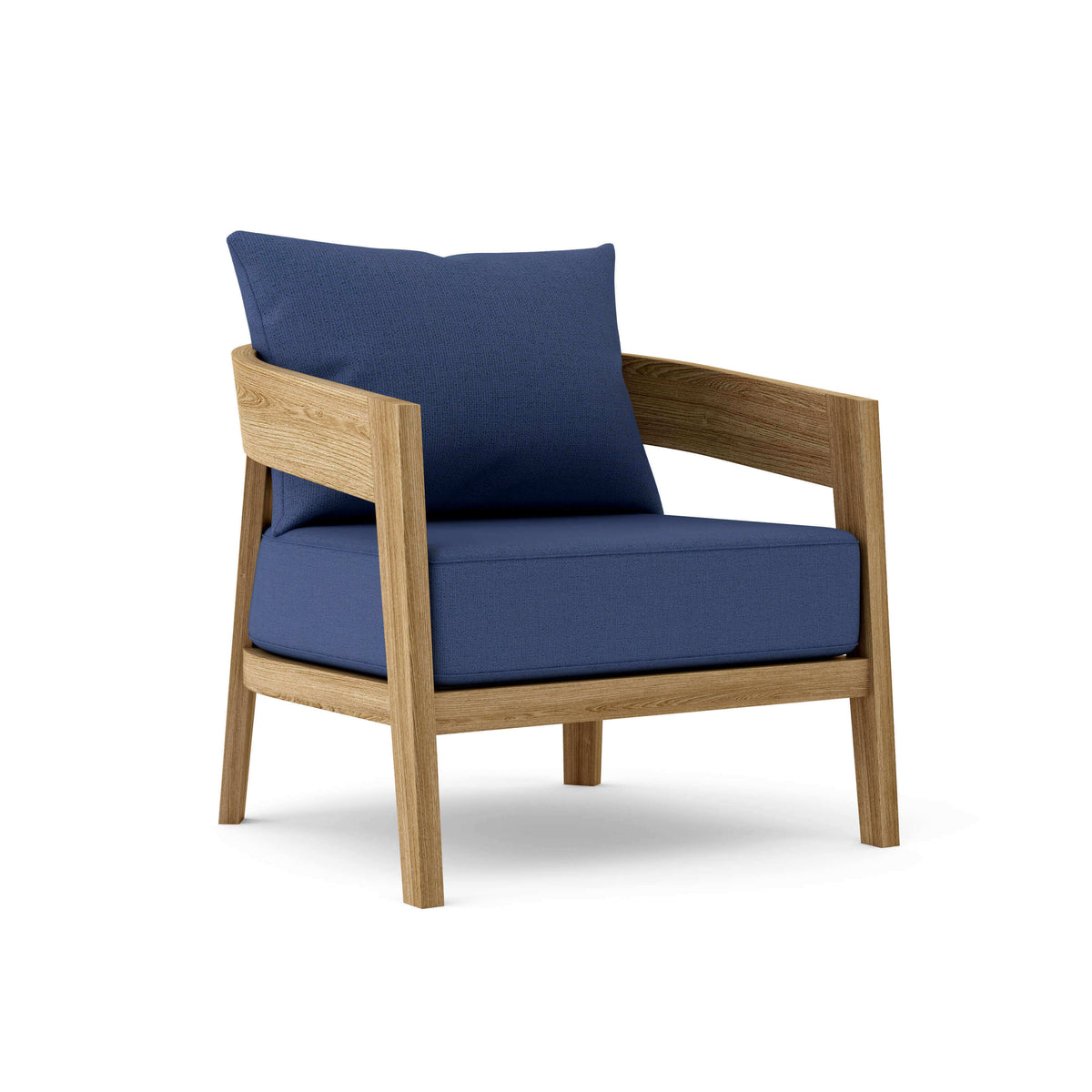 Sunbrella Canvas Navy Cushion Color Option for Anderson Teak Toscana Lounge Chair