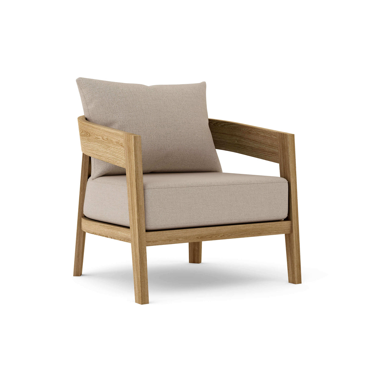 Sunbrella Cast Ash Cushion Color Option for Anderson Teak Toscana Lounge Chair