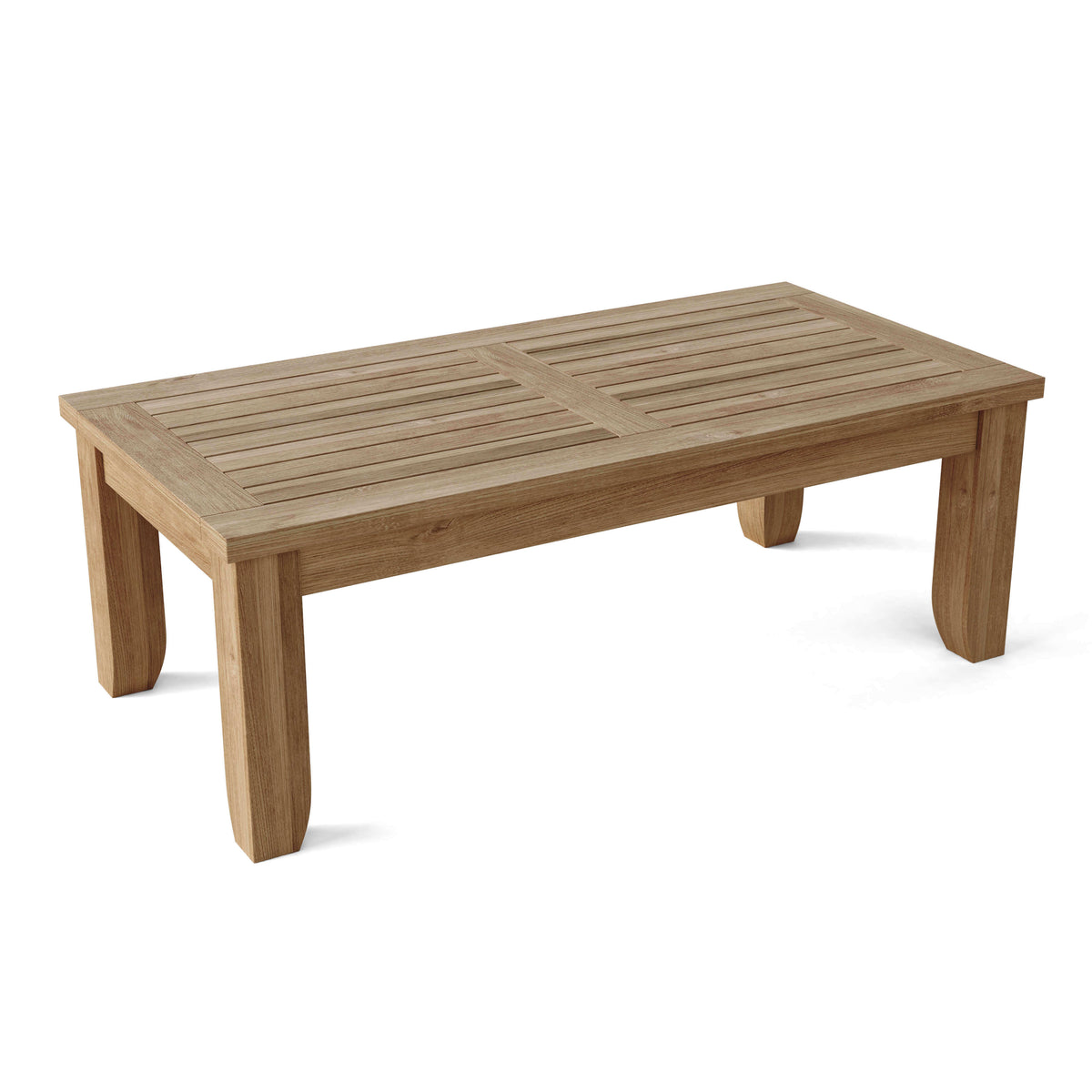 Anderson Teak Luxe Rect Outdoor Coffee Table Detail with Teak Tabletop Joinery and Frame Build