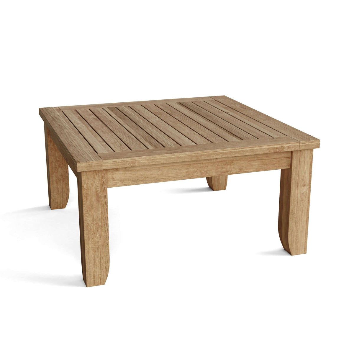 Anderson Teak Luxe Square Outdoor Coffee Table Detail with Teak Tabletop Joinery and Frame Build
