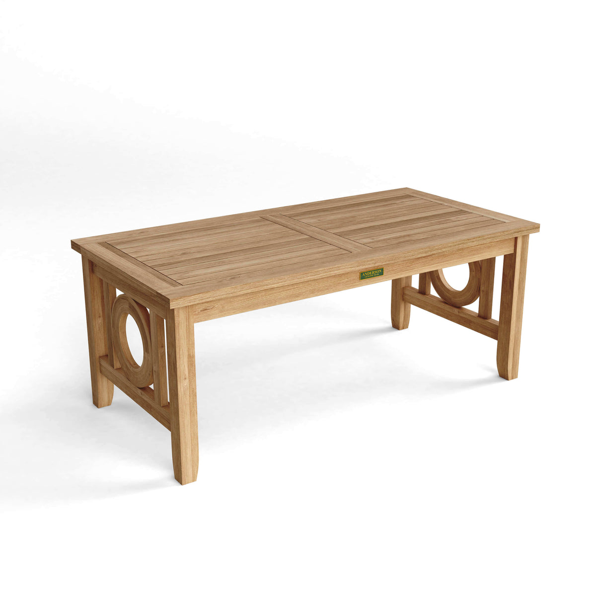 Anderson Teak Natsepa Rectangular Outdoor Coffee Table with Solid Teak Tabletop for Patio Lounges
