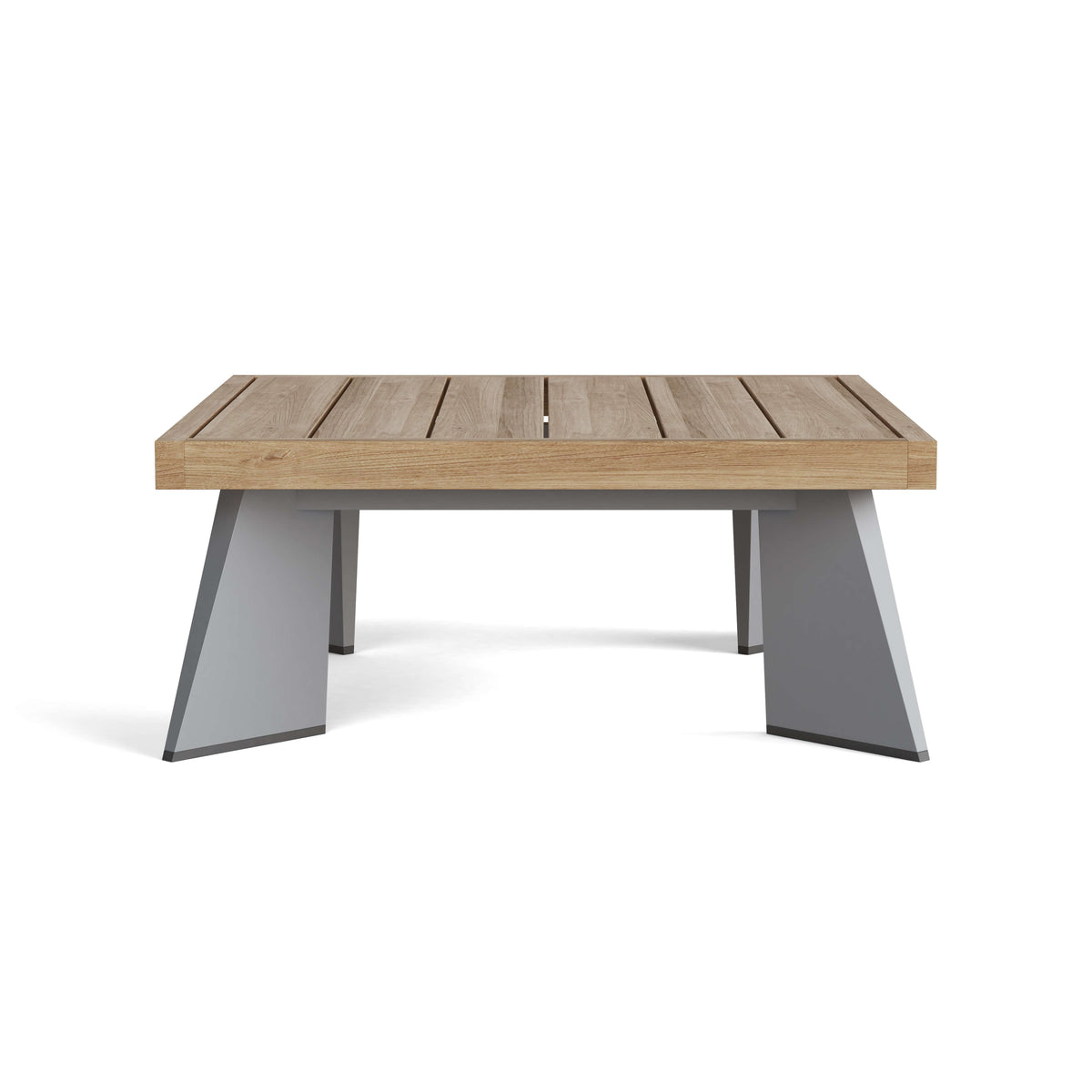 Anderson Teak Oxford Platform Outdoor Corner Table with Low-Profile Design for Outdoor Lounges