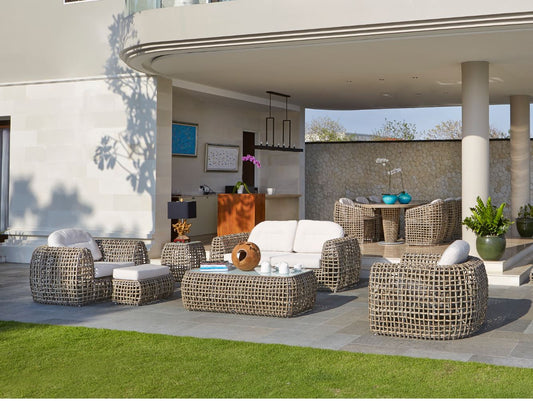 Dynasty 5-Piece Outdoor Seating Set with Sunbrella Cushion (Kubu Mushroom)