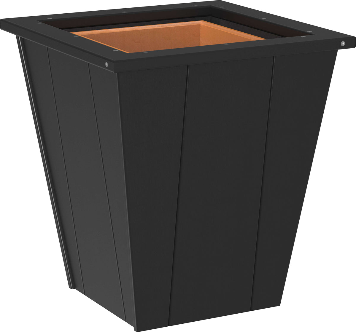 LuxCraft Elite Outdoor Planter | 18" 22" 26" Height Options Available in Black — hidden liner pocket design for entryway flanking displays