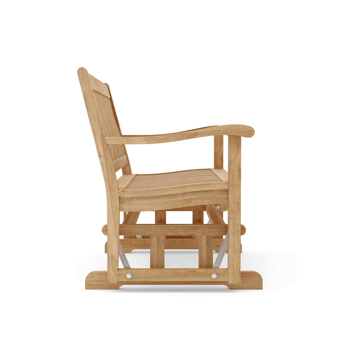 Anderson Teak Del Amo 4 Foot Glider with Sunbrella Cushions for Outdoor Lounging