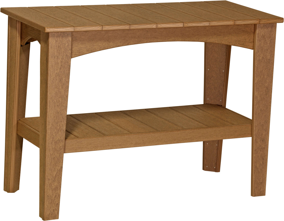 LuxCraft Island Outdoor Buffet Table in Antique Mahogany — recycled poly outdoor chair for outdoor patio seating