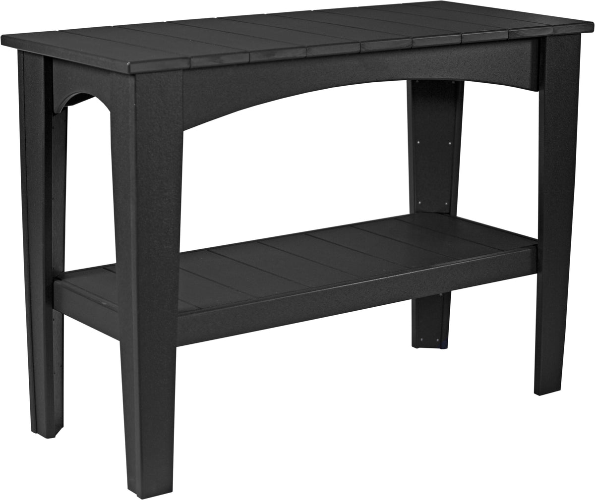 LuxCraft Island Outdoor Buffet Table in Black — Amish-crafted recycled poly, 20-year poly durability