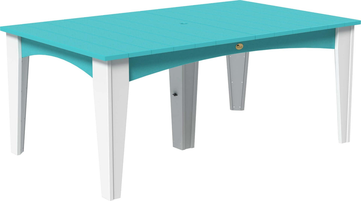 LuxCraft Rectangular Island Outdoor Dining Table paired for patio entertaining — weather-resistant design