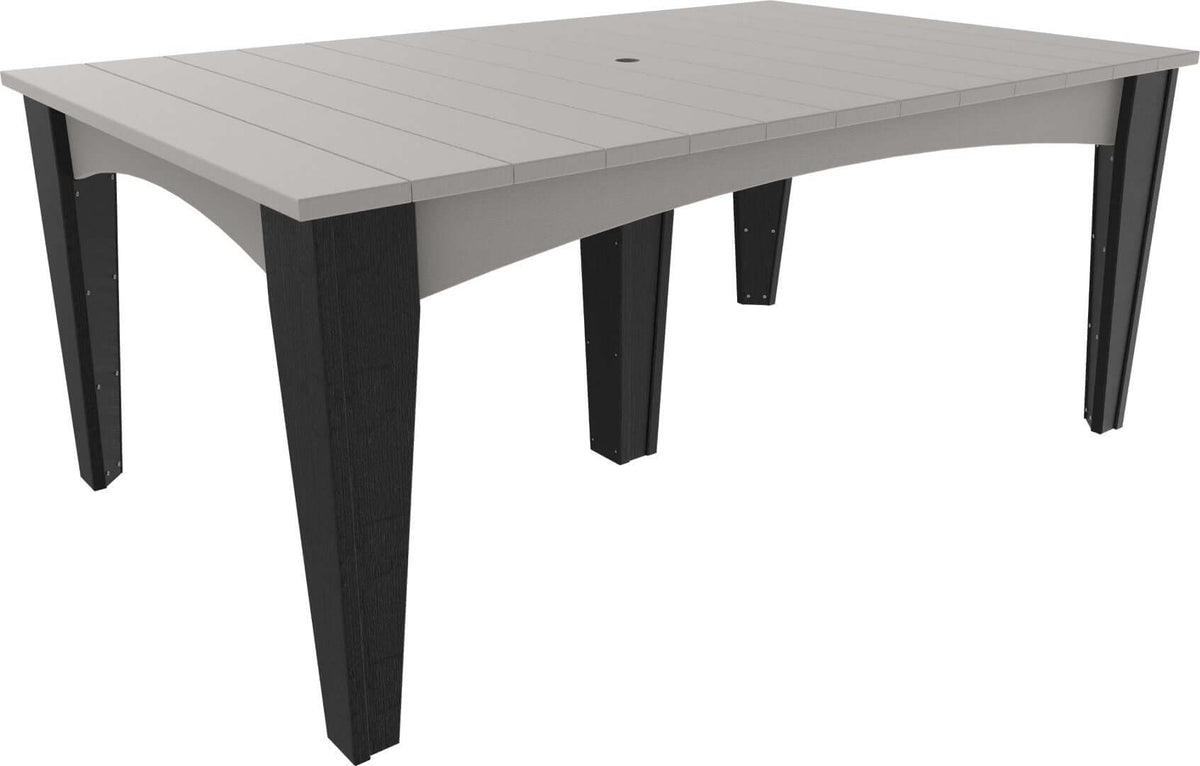 LuxCraft Rectangular Island Outdoor Dining Table — rectangular outdoor table, fade-resistant poly