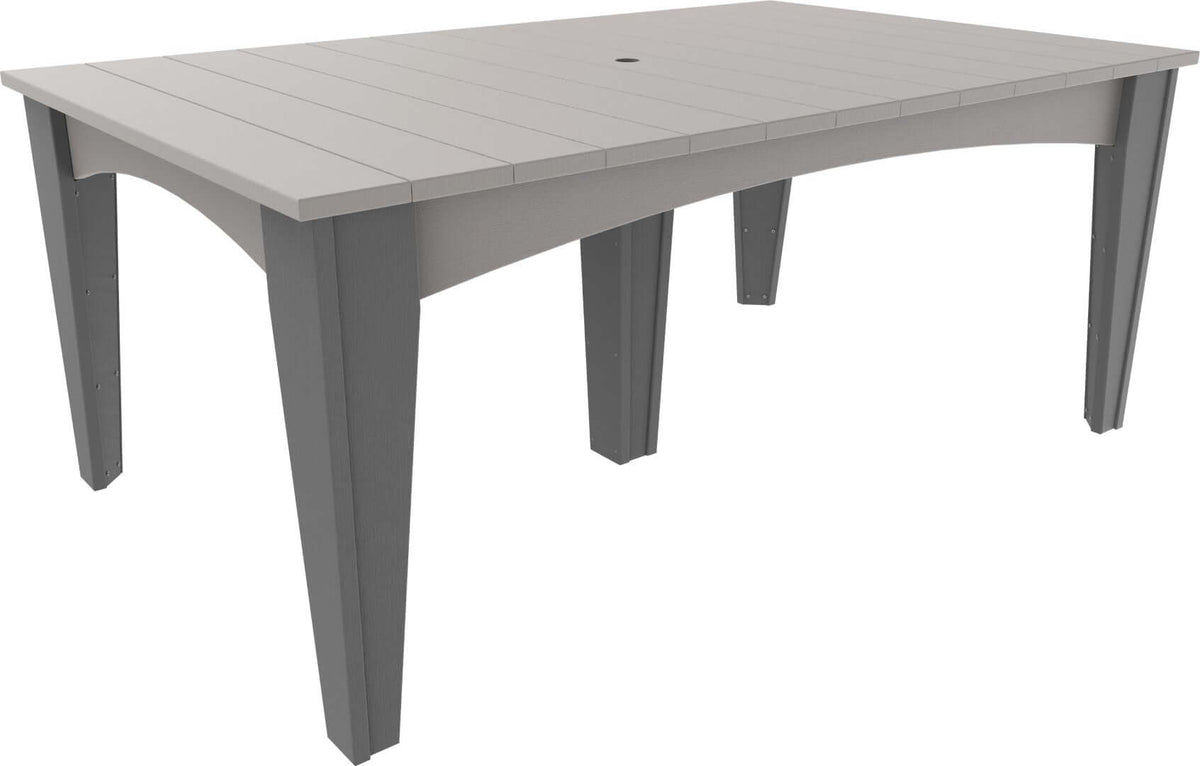 LuxCraft Rectangular Island Outdoor Dining Table positioned for outdoor family dining — all-weather outdoor build