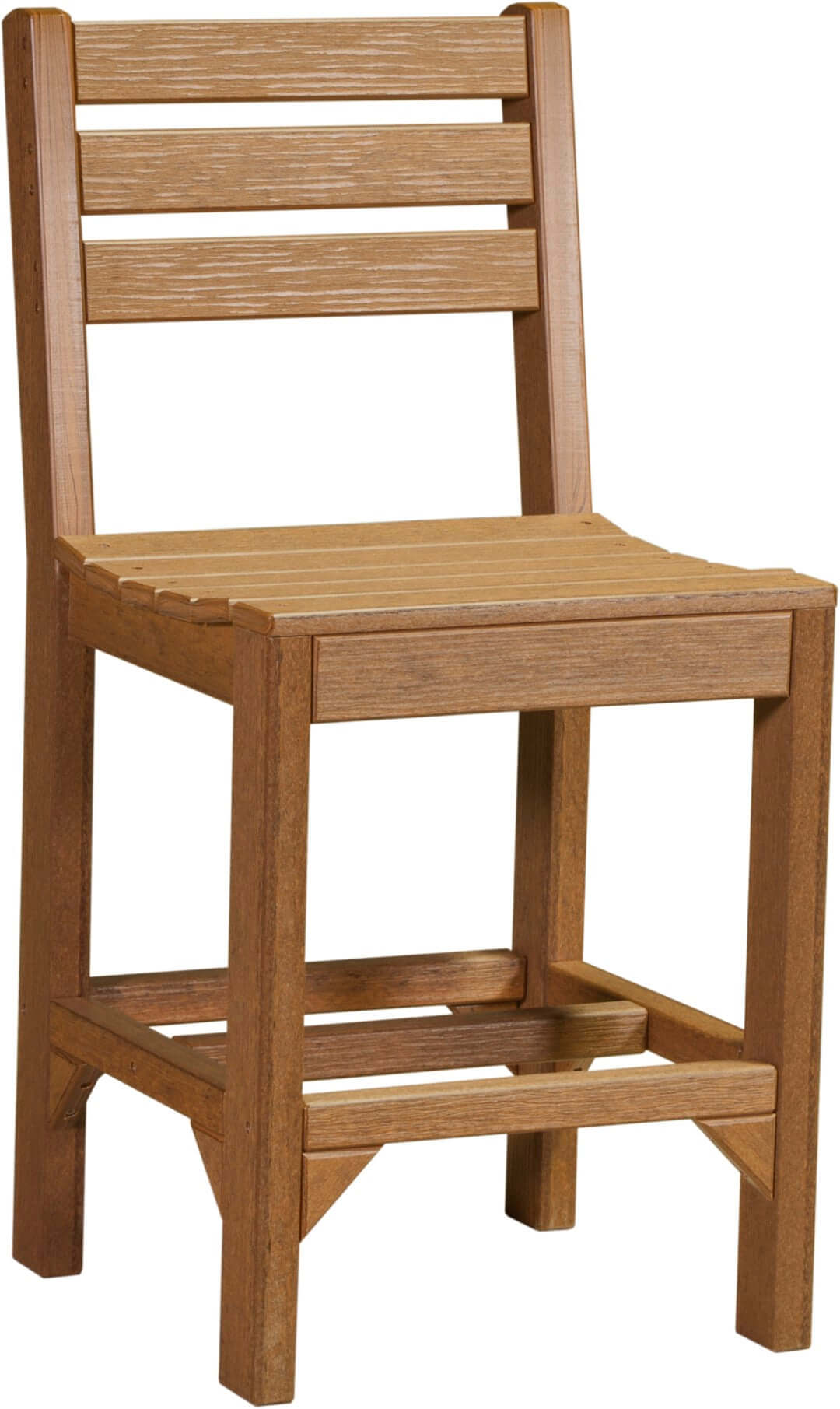 LuxCraft Island Side Chair in Antique Mahogany — side profile view, recycled poly outdoor chair