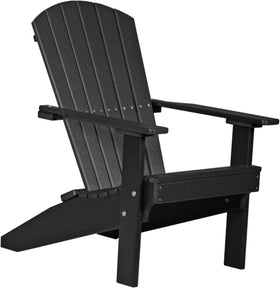 LuxCraft Lakeside Adirondack Chair in Black — Amish-crafted recycled poly, commercial-grade poly