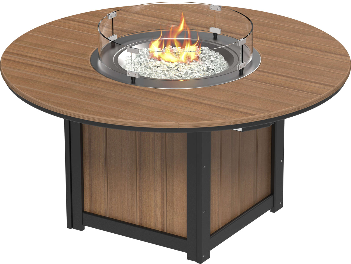 LuxCraft 60" Lumin Round Gas Propane Fire Table — gas fire feature center for outdoor gas-fire dining