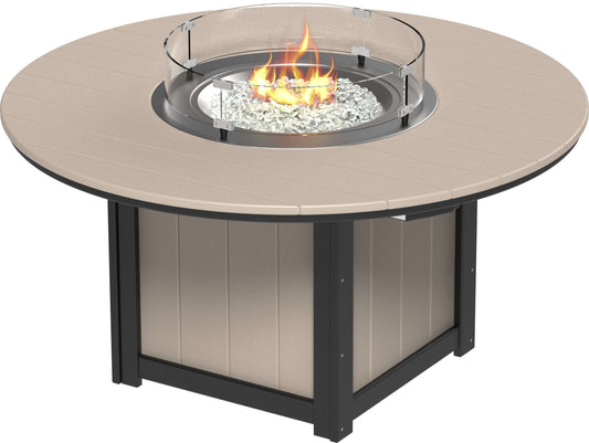 LuxCraft 60" Lumin Round Gas Propane Fire Table — gas fire feature center for outdoor gas-fire dining