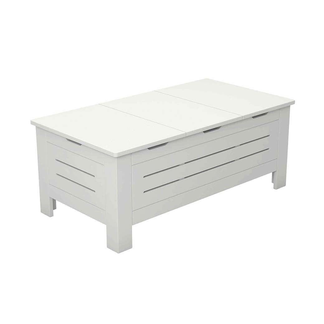 White coffee table with a lid on a white background