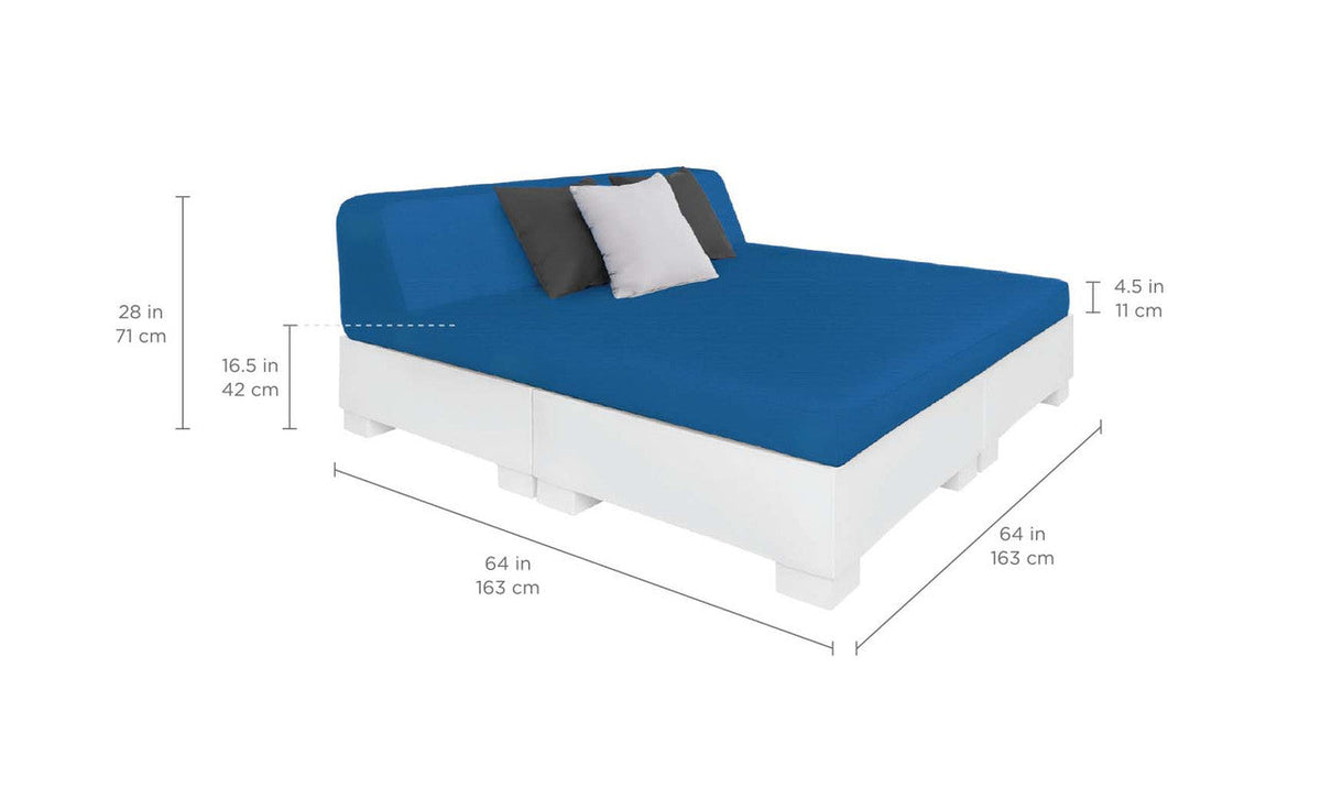Ledge Lounger Affinity Square Sunbed with Backrest Cushion, square pool daybed with backrest, view 5