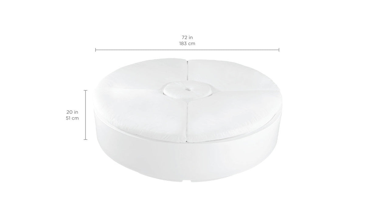 Ledge Lounger Signature Round Sunbed with Umbrella Hole, round outdoor daybed with umbrella hole, view 5