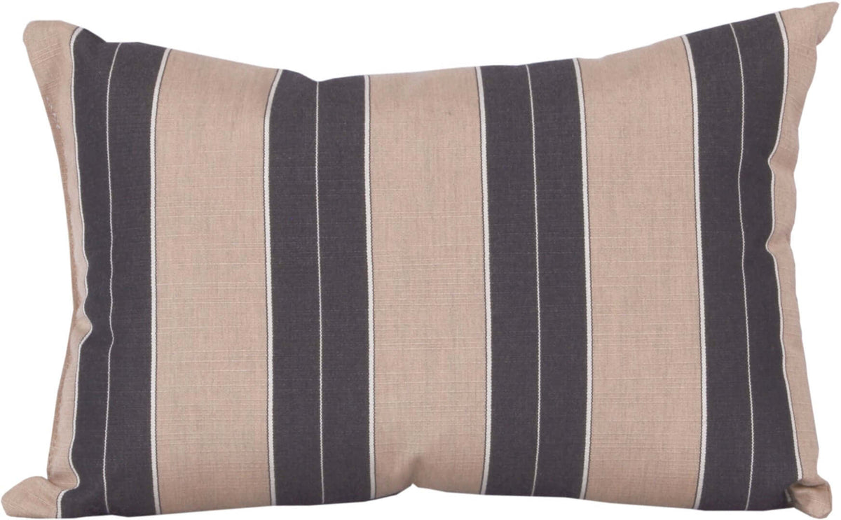 LuxCraft Outdoor Lumbar Pillow positioned for outdoor lounge accent — all-weather outdoor build