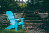 LuxCraft Lakeside Adirondack Chair in Aruba Blue — wide armrests and reclined back for backyard relaxation