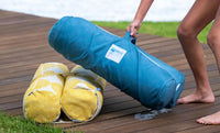 Made from fade-resistant, marine-grade fabrics and filled with mold- and mildew-resistant foam beads, this hammock is built to endure chlorine, saltwater, and lake environments without popping, ripping, or tearing.