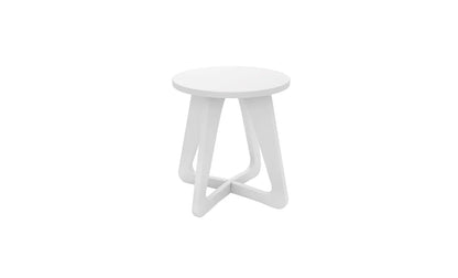 Ledge Lounger Mainstay Stool in White, a compact square resin stool