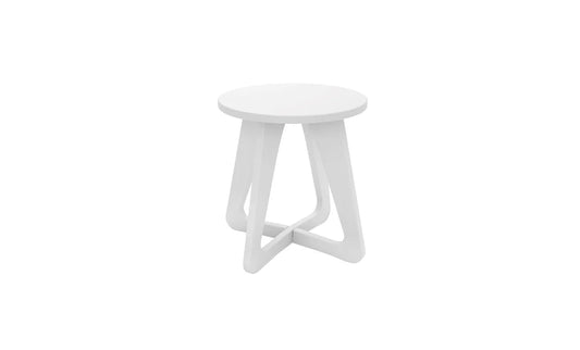Ledge Lounger Mainstay Stool in White, a compact square resin stool