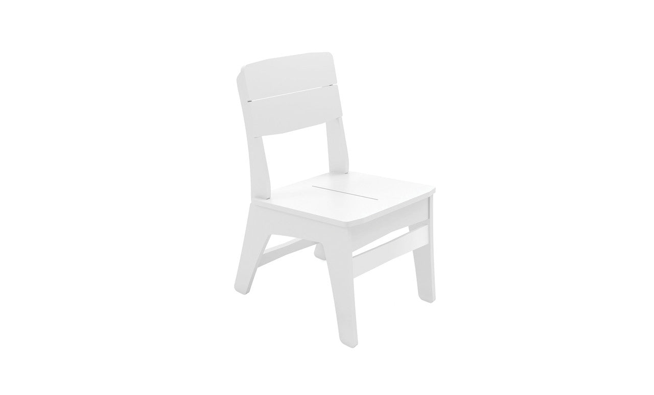 Ledge Lounger Mainstay Dining Side Chair in White with slatted back