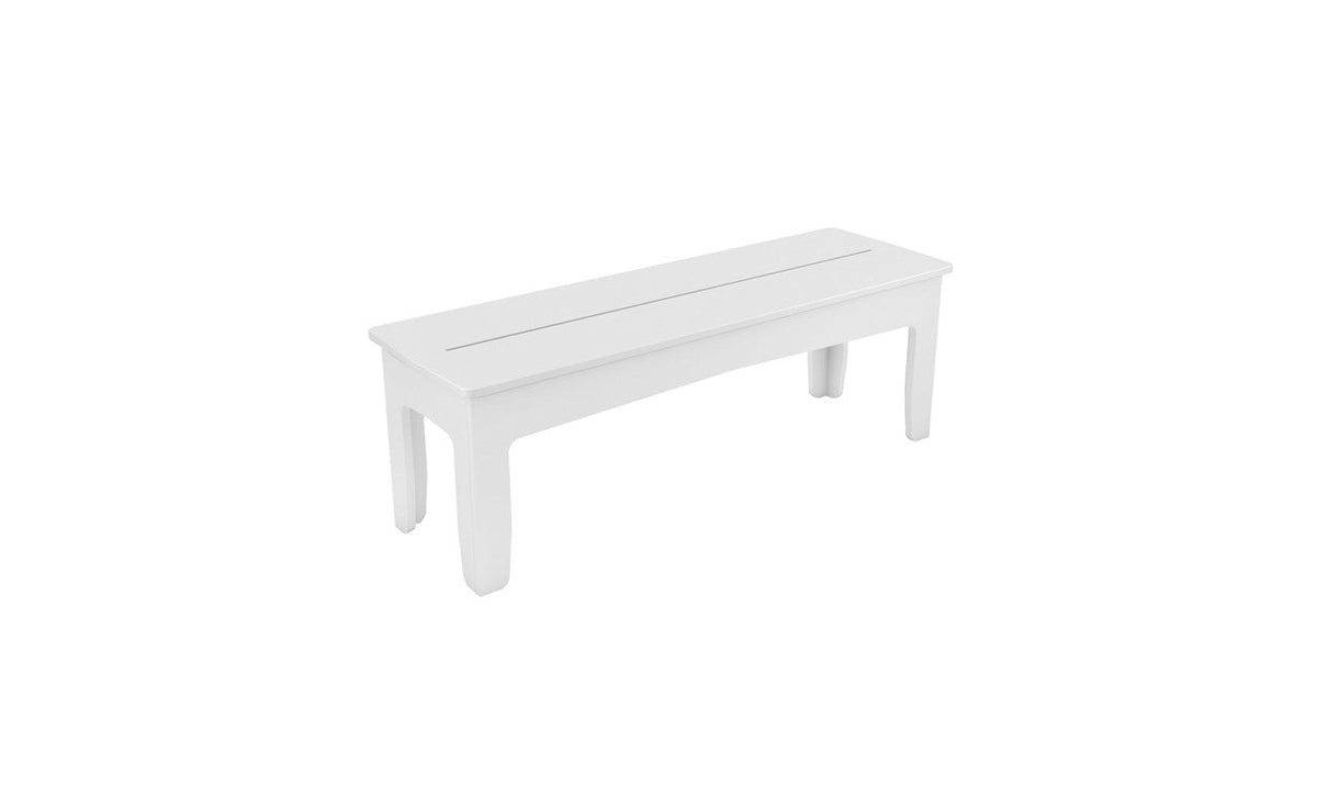 Ledge Lounger Mainstay 52-inch Dining Bench in White with a slatted top