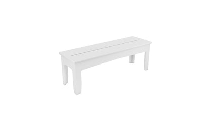 Ledge Lounger Mainstay 52-inch Dining Bench in White with a slatted top