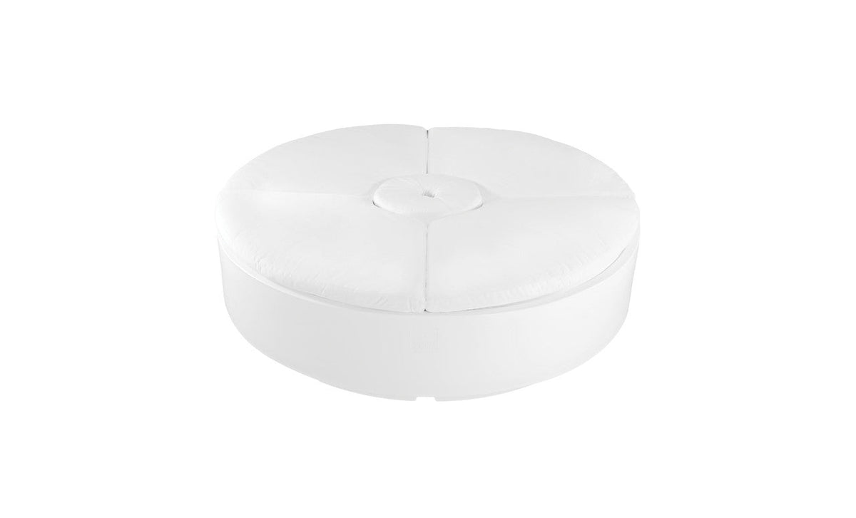 Ledge Lounger Signature Round Sunbed with Umbrella Hole, round outdoor daybed with umbrella hole