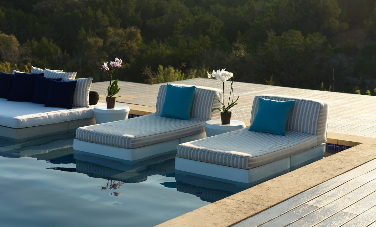 Ledge Lounger Affinity 2-Piece Sun Chair, tanning ledge lounger with backrest and ottoman, view 4