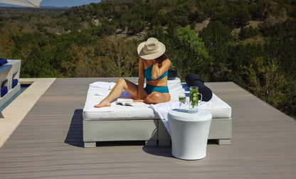 Ledge Lounger Affinity Square Sunbed with Flat Cushion, square pool bed with flat cushion, view 5