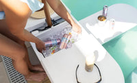 Perfect for pool ledges with water depths up to 9 inches or placed on the coping, this all-in-one bar sets up in minutes, bringing convenience and flair to any gathering.