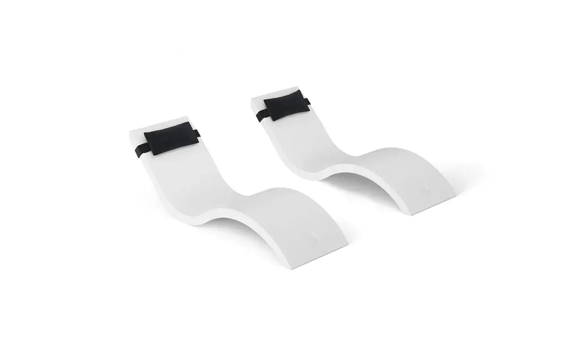 This luxurious set includes two Signature In-Pool Chaise Loungers and two matching Headrest Pillows, designed for ultimate comfort on your pool’s tanning ledge, baja shelf, or sun shelf with water depths of 0-9 inches.
