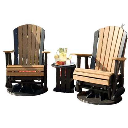 LuxCraft 2' Adirondack Swivel Glider Chair 3-Piece Set