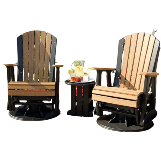 LuxCraft 2' Adirondack Swivel Glider Chair 3-Piece Set