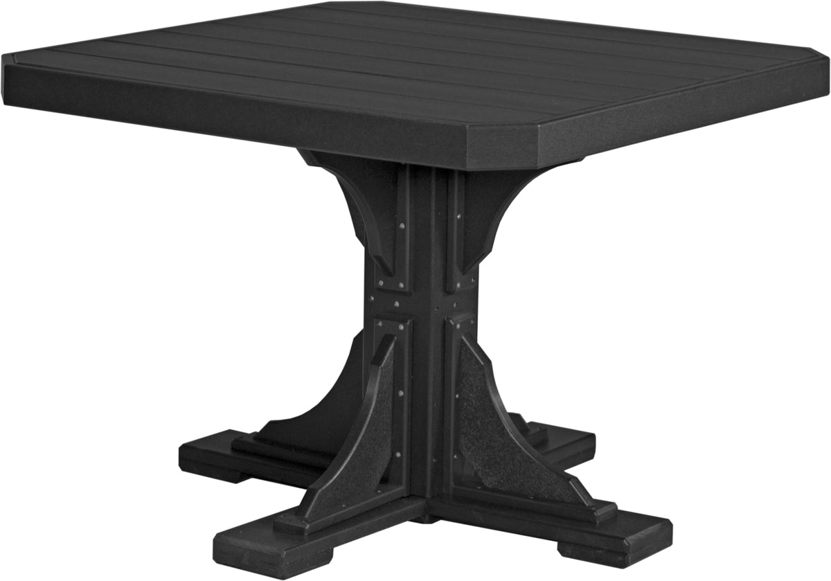 LuxCraft 41" Square Outdoor Dining Table features umbrella hole for added shade and variety of color options