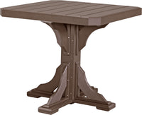 LuxCraft 41" Square Outdoor Dining Table features umbrella hole for added shade and variety of color options