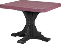 LuxCraft 41" Square Outdoor Dining Table features umbrella hole for added shade and variety of color options