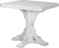 LuxCraft 41" Square Outdoor Dining Table features umbrella hole for added shade and variety of color options